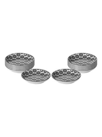Ritzenhoff & Breker 12er Set Dipschalen Takeo Circles ø 10 cm schwarz-weiß in schwarz-weiß