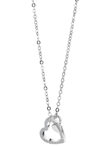 Adeliás Damen Halskette mit Anhänger – Herz aus 925 Silber in silber