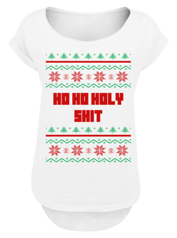 F4NT4STIC Long Cut T-Shirt Ho Ho Holy in weiß