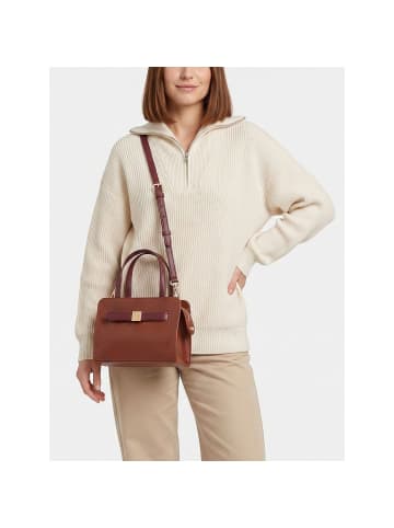 DuDu Schultertasche Leder 23 cm ziegelrot
