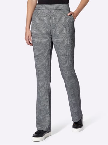 Heine Jerseyhose in schwarz-ecru-kariert