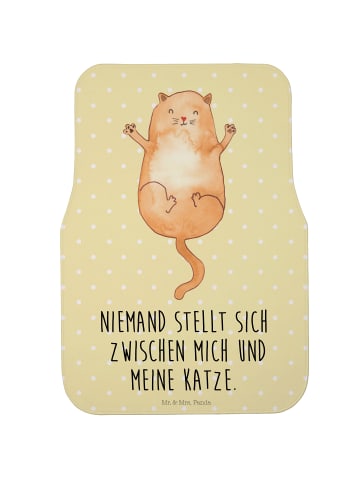 Mr. & Mrs. Panda Automatte Katze Umarmen mit Spruch in Gelb Pastell
