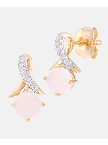 Diamant L'éternel Ohrringe aus 375 Gelbgold mit 0.04 Karat Diamant mit Opal