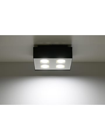 Nice Lamps Deckenleuchte HYDRA 4 Stahl in Schwarz quadratische Down-Light Gu10 NICE LAMPS