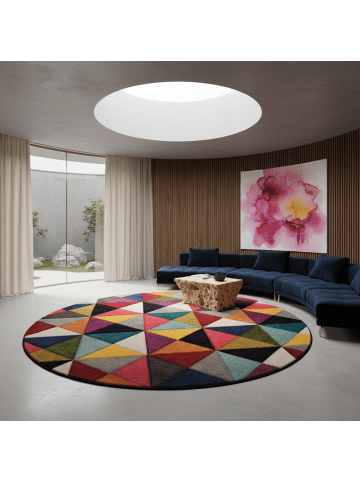 KADIMA DESIGN Designer-Teppich in lebhaften Farben und geometrischem Muster