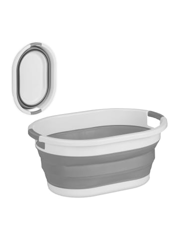 relaxdays Wäschekorb "faltbar" in Grau - 24 l