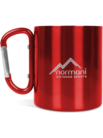 Normani Outdoor Sports Edelstahl Tasse 330 ml mit Karabinerhaken Wisconsin in Rot