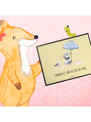 Mr. & Mrs. Panda bastelunterlage Sommer Strandtage mit Spruch in Gelb Pastell