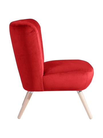 58 aufm Kessel SESSEL Kassi Bezug Samtvelours Buche natur / rot