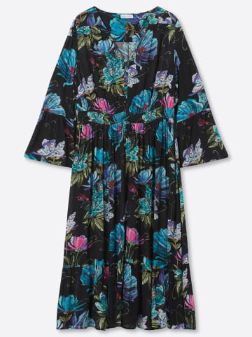 sheego by Joe Browns Maxikleid in schwarz-aubergine-gemustert