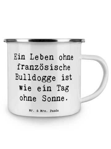 Mr. & Mrs. Panda emaillebecher Spruch Französische Bulldogge mit... in Weiß