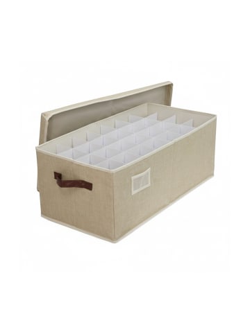 relaxdays Weihnachtskugel-Aufbewahrungsbox in Beige - (B)66,5 x (H)26 x (T)33 cm