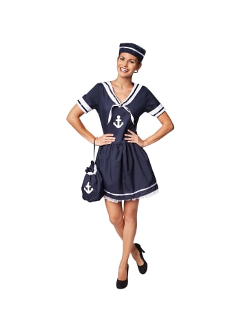 tectake Wunderschönes Kleid im Marinelook, blau