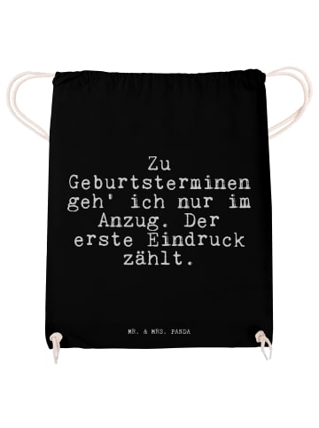 Mr. & Mrs. Panda Beutel Zu Geburtsterminen geh' ich... mit Spruch in Schwarz