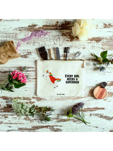 Mr. & Mrs. Panda Kosmetiktasche Einhorn Super mit Spruch in Weiß