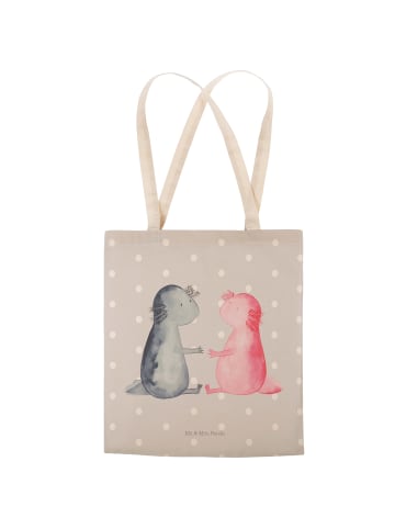 Mr. & Mrs. Panda Tote Bag Axolotl Liebe ohne Spruch in Grau Pastell
