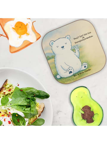 Mr. & Mrs. Panda Untersetzer Tasse Eisbär Faul Design mit Spruch in Weiß