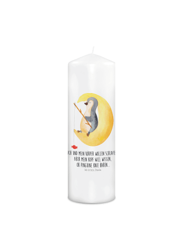 Mr. & Mrs. Panda Schmuckkerze Pinguin Mond mit Spruch in Weiß