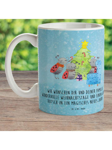 Mr. & Mrs. Panda Kindertasse Weihnachten Smörle mit Spruch in Eisblau