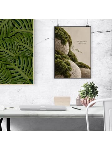 Print Moos japanisch Design mit Spruch in Weiß