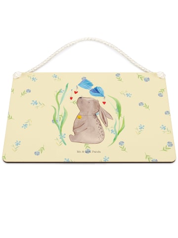 Mr. & Mrs. Panda Wandschild Hase Blume ohne Spruch in Blumig
