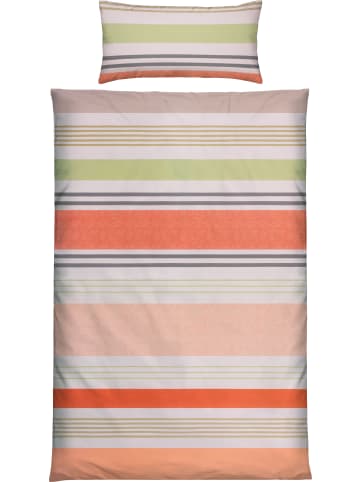 REDBEST Satin Bettwäsche in terra-grün-beige