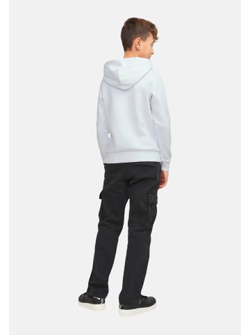 JACK & JONES Junior Hoodie 'Steel' in weiß