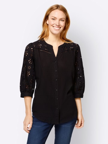 Heine Baumwollbluse in schwarz