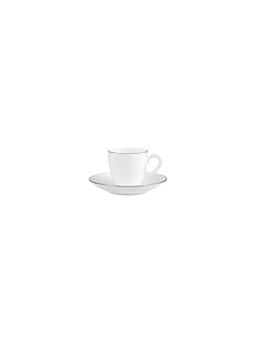 Villeroy & Boch Mokka-/Espressoobertasse mit Untertasse Anmut Platinum No.1 60 ml weiß in weiß