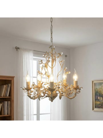 Licht-Erlebnisse Kronleuchter (B)50 x (L)50 x (T)48 cm in Creme Gold