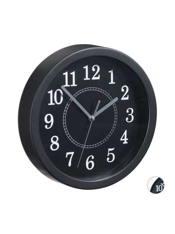 relaxdays Wanduhr in Schwarz - Ø 20cm