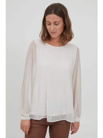 Fransa Langarmbluse FRDAJAPLISSE 1 Blouse - 20609985  Langarmbluse mit Rundhalsausschnitt in weiß