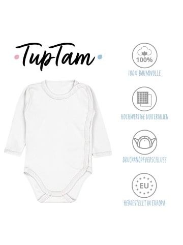 TupTam Unisex Baby Wickelbody Langarm 5er Set in blau/beige