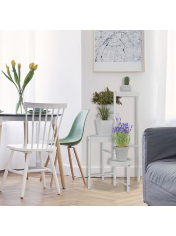 relaxdays Pflanzenständer in Weiß - (B)55 x(H)61 x (T)30 cm
