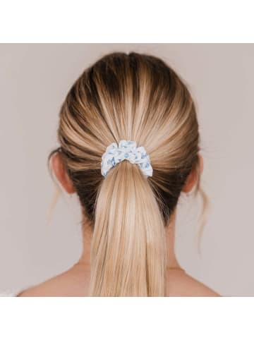 Claide Scrunchie Malie  in  Weiß, Blau