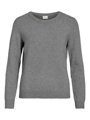 Vila Dünner Rundhals Strickpullover VIRIL in Grau