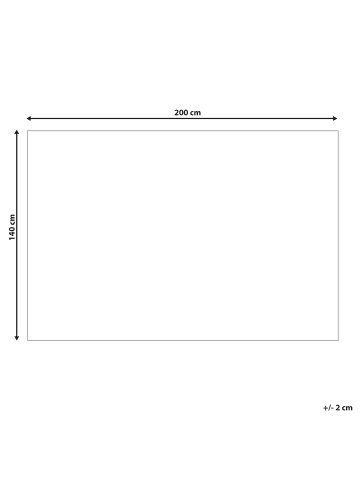 Beliani Kurzflor KINIK in Bunt/Braun/Blau - (W) 140 x (H) 1.5 x (L) 200 cm