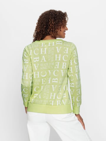 WITT WEIDEN Sweatshirt in pistazie-ecru-bedruckt