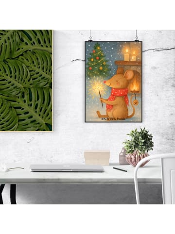 Mr. & Mrs. Panda Plakat Maus Weihnachten Design ohne Spruch in Weiß