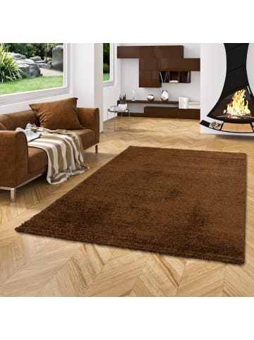 Pergamon Hochflor-Teppich Aloha in braun