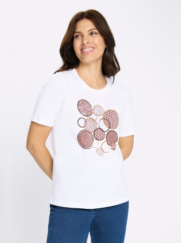 Sieh an! Kurzarm-Shirt in weiß-rotbraun