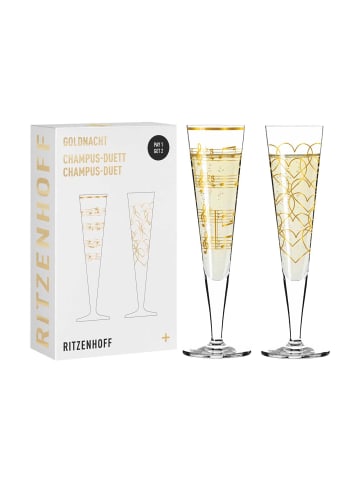 RITZENHOFF 2er Set Champagnergläser Goldnacht in 205 ml in gold