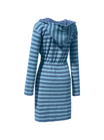 Erwin Müller Leichtfrottier Bademantel mit Kapuze Jettingen in blau-dunkelblau