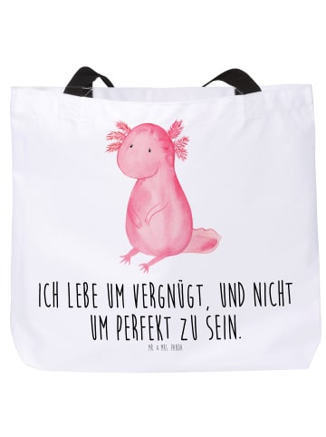 Mr. & Mrs. Panda Tasche Axolotl Niedlich mit Spruch in Weiß