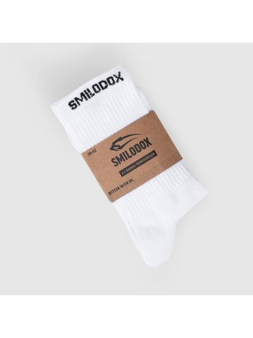 SMILODOX Damen Tennissocken 2er Pack Multicolor in Weiß