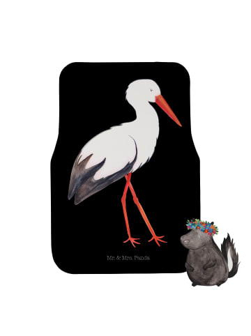 Mr. & Mrs. Panda Autoteppich Storch ohne Spruch in Schwarz
