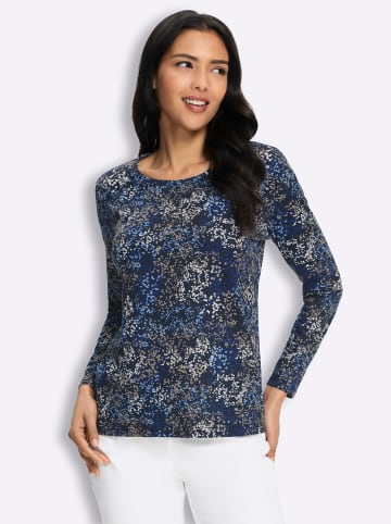 Sieh an! Langarm-Shirt in marine-beige-bedruckt