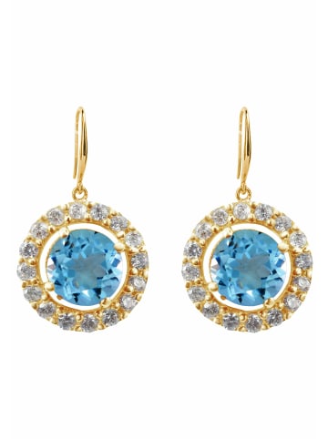 Gemshine Ohrhänger AQUAMARIN in gold coloured