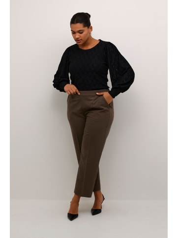 KAFFE curve Langarm-Bluse KCtina in Black Deep