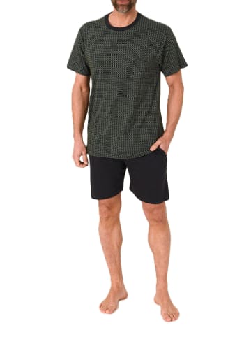 NORMANN Kurzarm Schlafanzug Shorty Pyjama print 125 105 90 511 in dunkelgrau